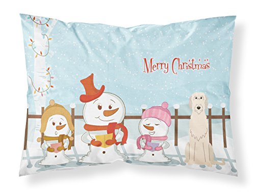 Caroline's Treasures BB2396PILLOWCASE Merry Christmas Carolers Irish Wolfhound Fabric Standard Pillowcase Lightweight Super Soft Easy Care Decorative Artwork Pillowcase, Standard