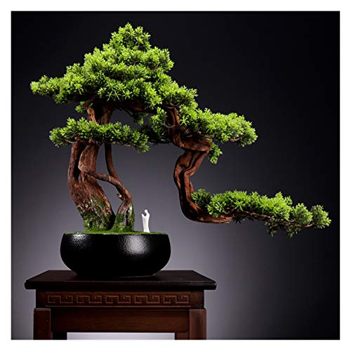 フェイクプラント 屋内シミュレーション ウェルカムパイン盆栽 グリーンプラント 鉢植えホテル フェイクツリー 風景植物 廊下装飾 装飾ギフト 人工盆栽、D