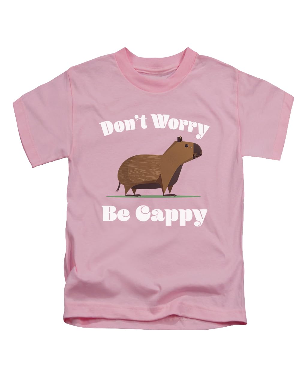 New Spirit Original Don't Worry be cappy Capybara Tee T-Shirt Funny Unisex T Shirt Top Baby Pink