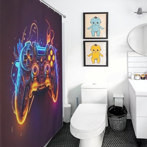 Rideau de douche contrôleurs de jeu imperméable lavable avec 12 crochets - 3