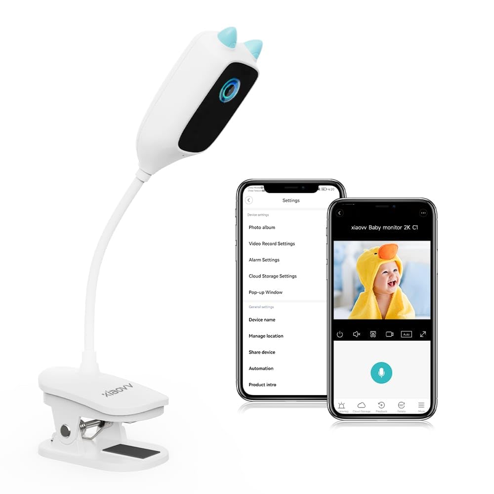 Baby Monitor with 3MP Crying Detection and Digital Fence Alarm Notification. 360-degree Rotation, 2k Resolution
