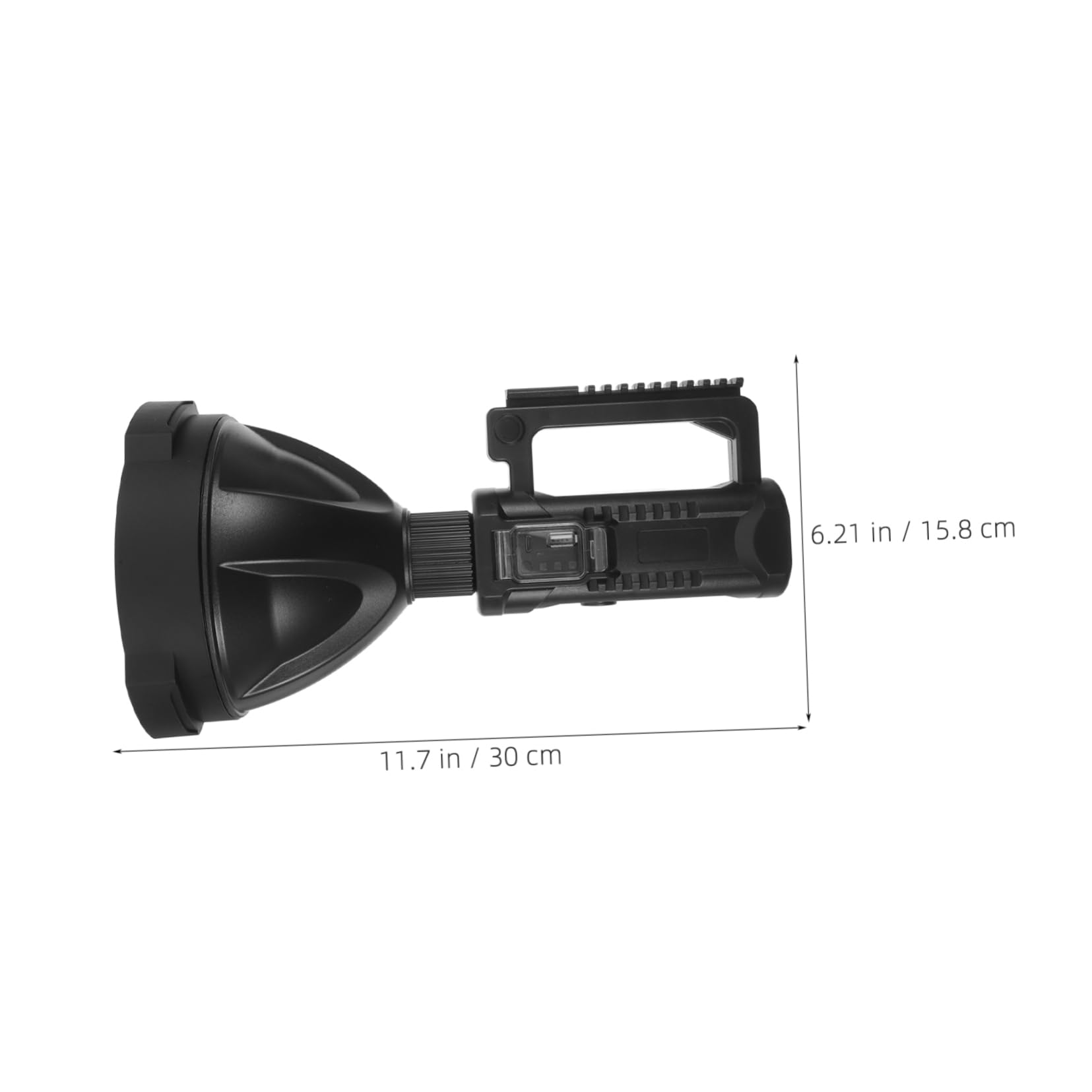 Torcia LED Ricaricabile 8000mah Nero ad Alta Luminosità in Plastico per Campeggio e Pesca Uso di Emergenza