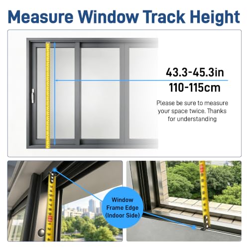 Image of 43.3-45.3 Inch White Vertical Window Fan for Sliding Windows Exhaust Only | Fits Window Top and Bottom Inner Frames, Tool-Free Setup with Variable Speeds, for Small Smoky Spaces Pet Areas