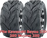2 WANDA Sport ATV Tires Set 22x10-10 P361 fit for Kawasaki Bayou 220 250 Mojave 250 rear