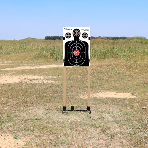 highwild adjustable target stand base for paper shooting cardboard silhouette h shape stand base for shooting range 1x2 wooden target station setup - 1 pack