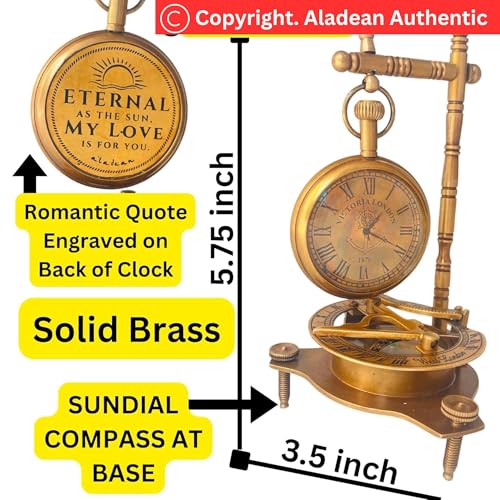 ALADEAN Eternal Love Anniversary Sundial Compass Gift for Him or Her Unique Gift for Husband Wife Men Wedding Anniversary 50th 40th 25th 20th 1st Year Celebration