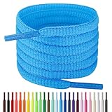 Handshop Half Round Shoelaces 1/4' - Oval Shoe Laces Replacements For Sneakers and Athletic Shoes Sports Royal Blue 45.3 inch (115cm)