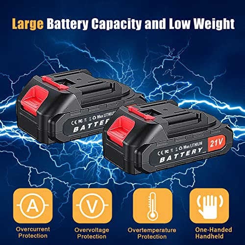 BIAOQINBO Mini Kettensäge mit Akku,6 Zoll und 4 Zoll 21v 2-in-1 Elektrische Akku Kettensäge Tragbare mit Bürstenlosem Motor Einhand Kettensäge für Schneiden von Ästen Bäume Gartenarbeiten Wälder – Bild 4