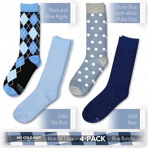 Men’s Dress Socks Gift Box Set, Fun Colorful Patterned, Mid-Calf, Cotton Blend, 2 Pack/4 Pack2