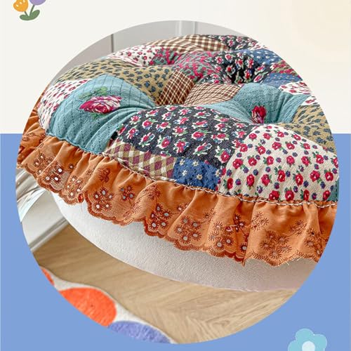 Cojín para silla vintage lavable acolchado de algodón de retazos 5