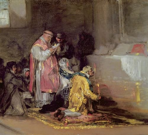 Cuadro de Goya El matrimonio incompatible, decoración del hogar con pintura clásica de 60x90cm
