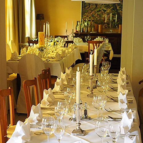 image for GenSwin Flameless White Taper Candles Flickering with 10-Key Remote, B