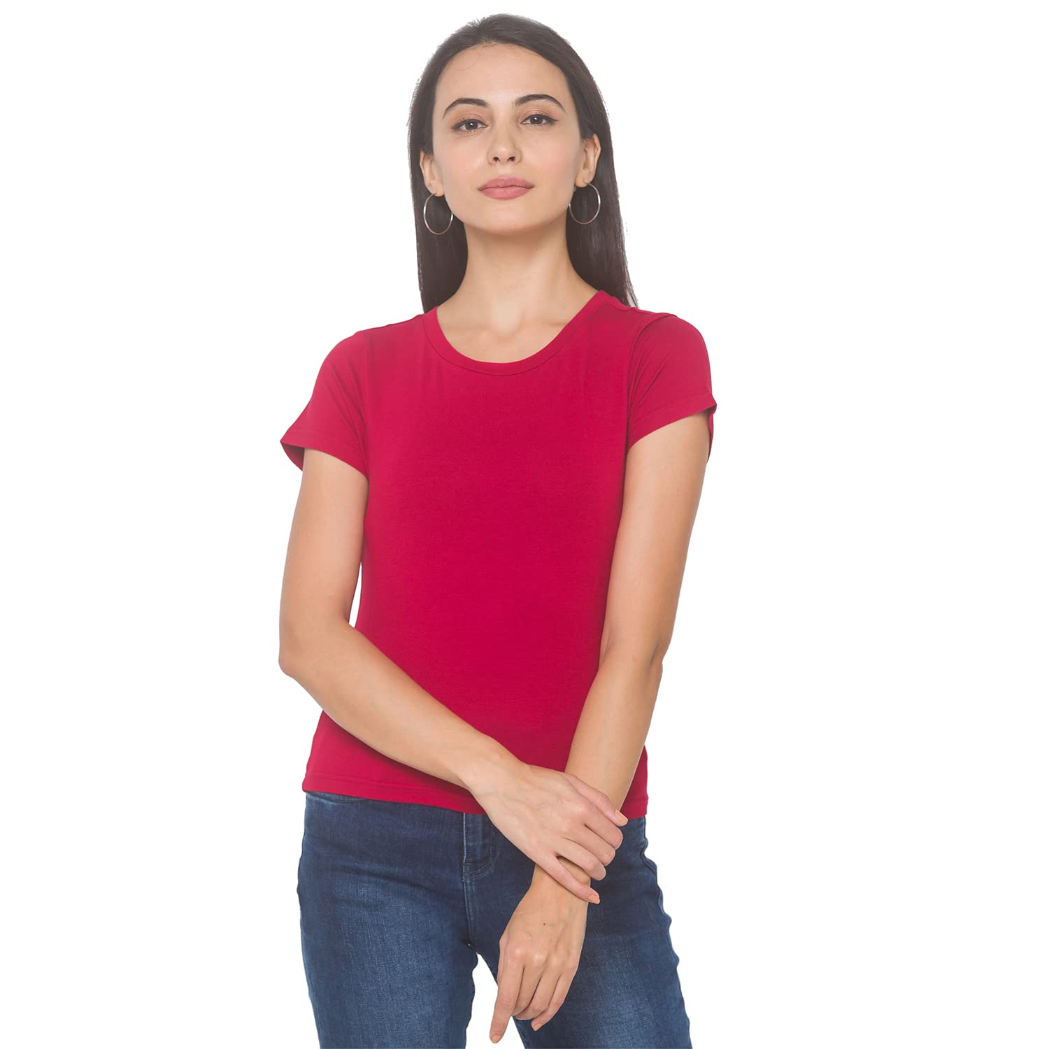 Women Black Striped Round Neck T-Shirt-image-35