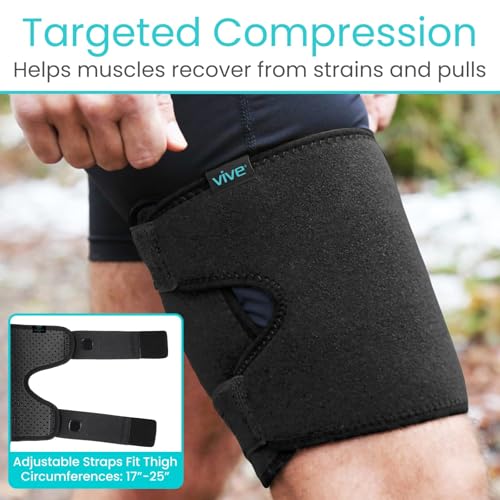 image for Vive Thigh & Hamstring Compression Sleeve Brace for Men & Women (2 Pac