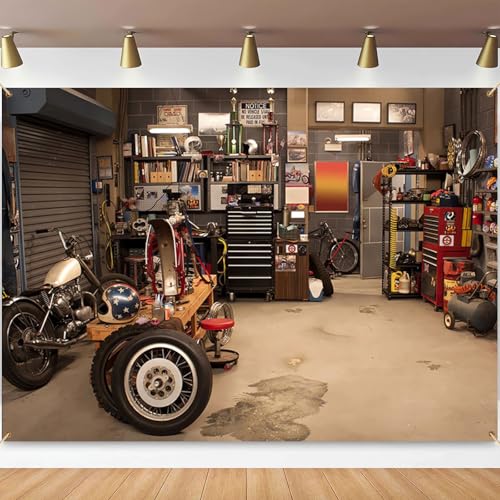 Fondo fotográfico moto vintage 7x5 ft miniatura 1