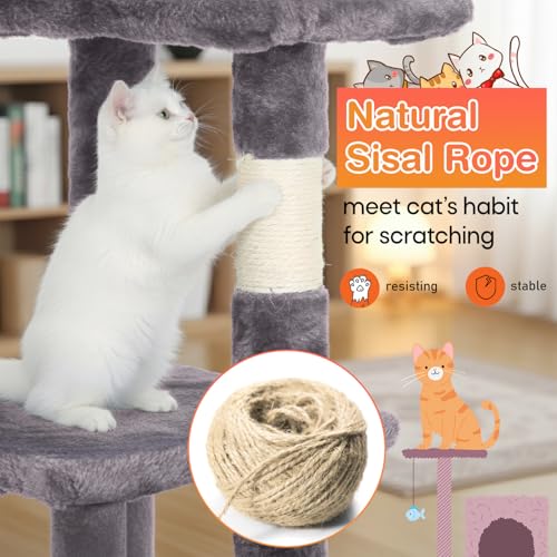 Árbol para Gatos Dopinmin 36" Invierno Interior Gris Claro miniatura 5