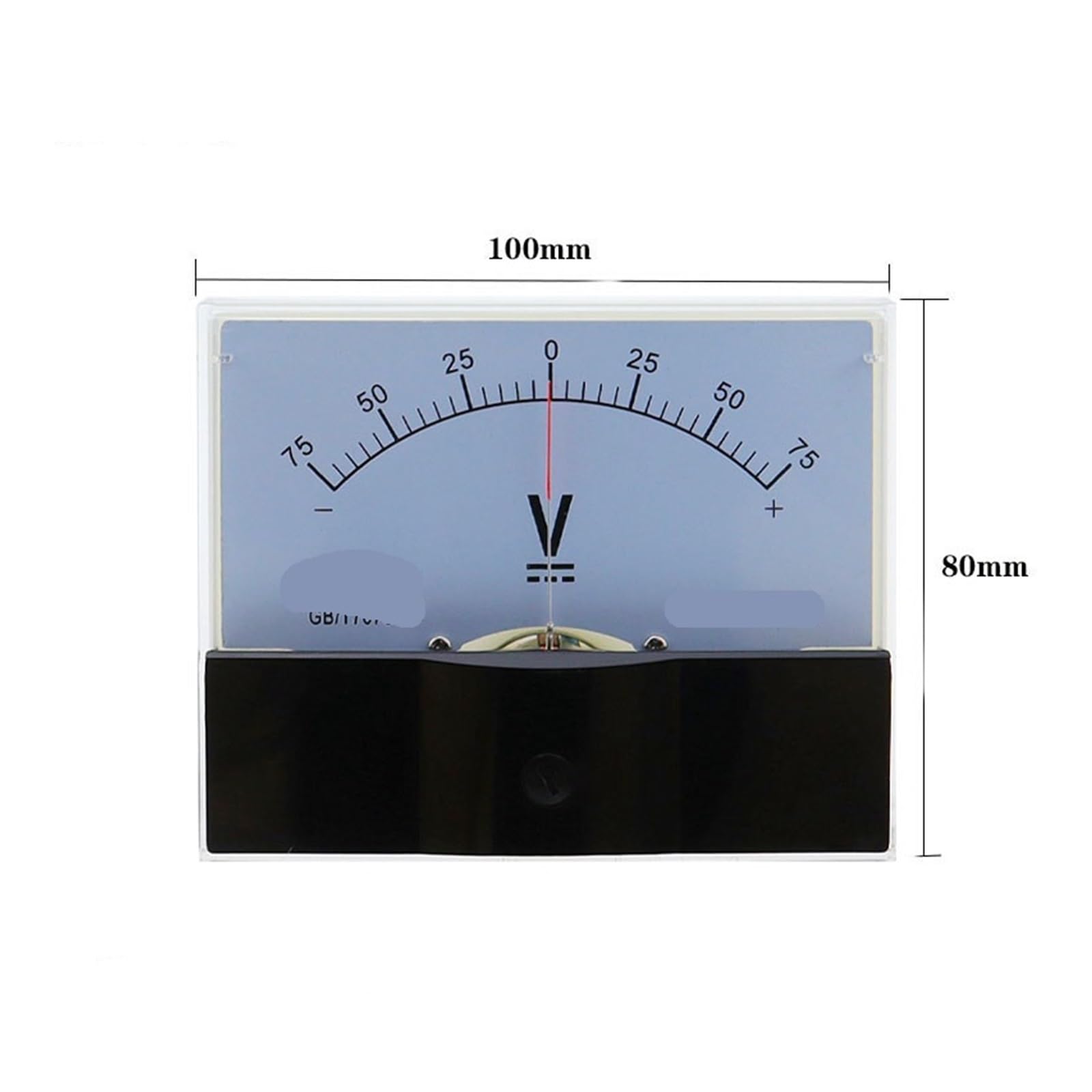 Pannello analogico voltmetro DC/75mV 44C2 80*100MM(100V - 0 - 100V)