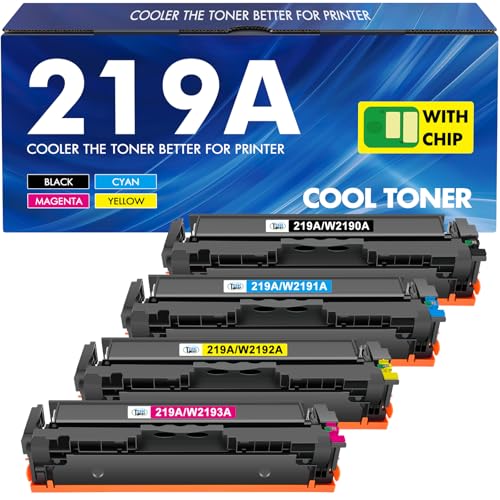 219A 219X MFP 3302FDWG Toner Mit Chip: Kompatible Ersatz für HP 219A 219X für Color LaserJet Pro MFP 3302SDWG 3302FDNG 3302FDW 3302SDW 3302FDN 3202DN 3202DW W2190A Schwarz Cyan Magenta Gelb 4-Pack