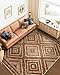 Area Rug 8x10 Rug Machine Washable Non-Slip Low Pile Print Pattern Western Rug for Living Room Bedroom Entryway Tribal Series -Yellowbrown/Cream