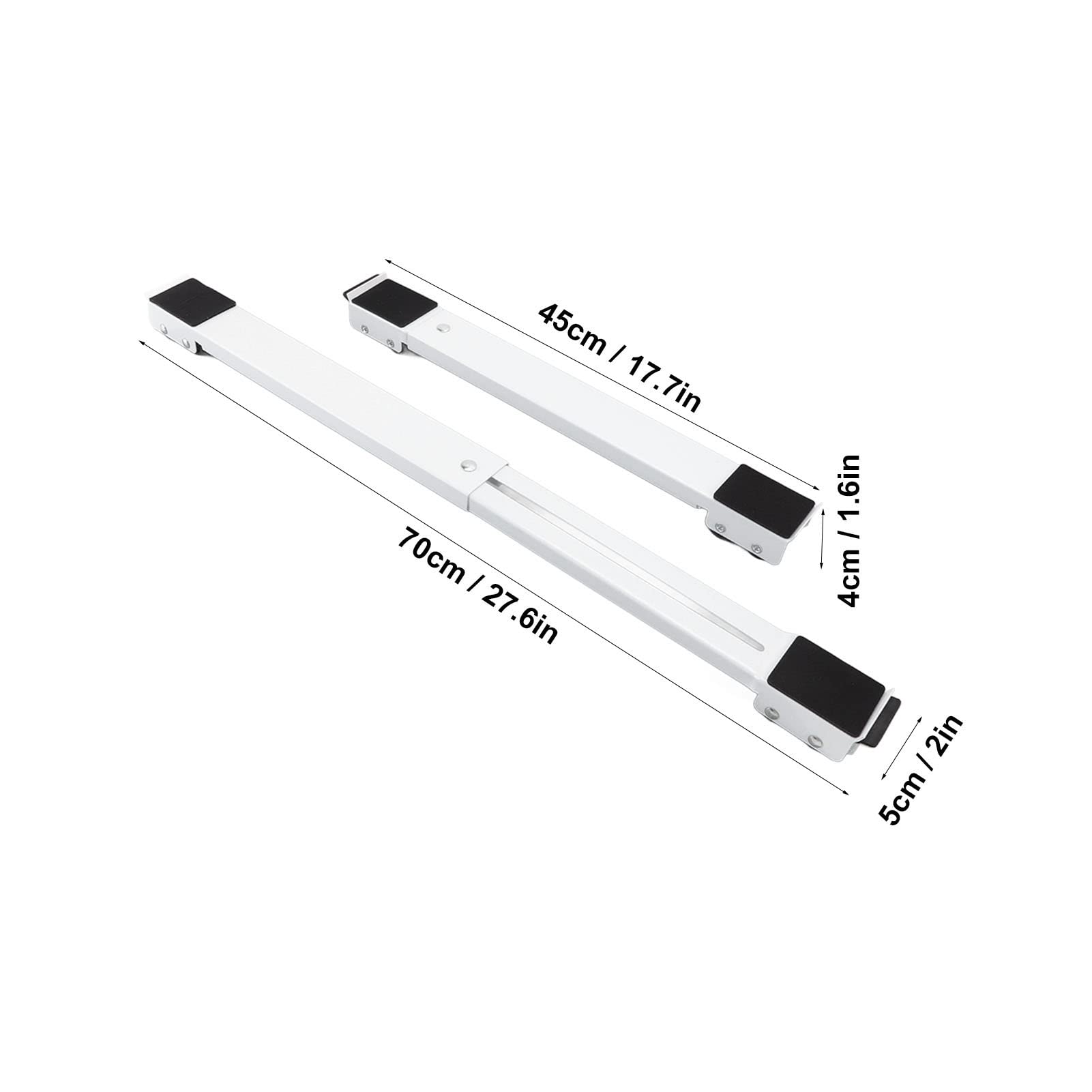 Topyond 2 Juegos De Muebles, Soporte De Rodillo Móvil, Base Elevada Extensible, Base De Lavadora Móvil con Ruedas para Refrigerador, Lavadora, Secadora, Muebles Grandes Y Pesados(Blanco)