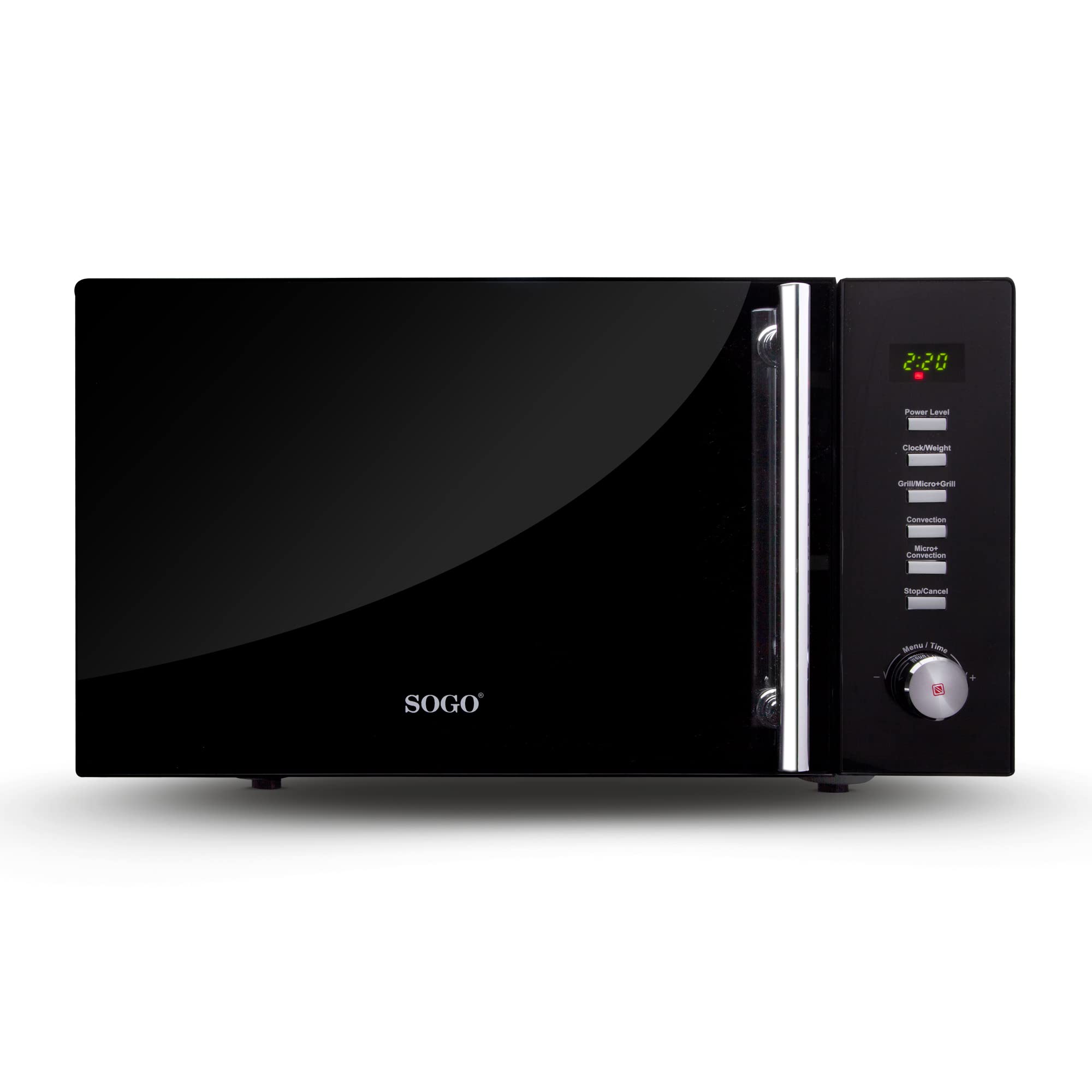 Sogo Microondas Combi Grill Digital 25L - Microondas con Grill y Horno de Convección 1950W - Microondas Digital con Funciones de Descongelado y Cocción Rápida - Microondas de Acero Inoxidable