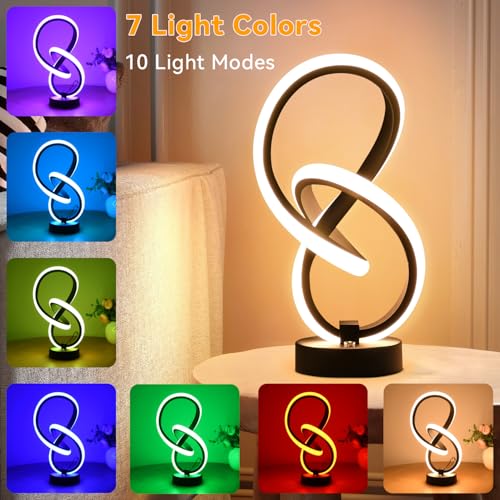 Vocevos-Bedside-Table-Lamp-Set-of-2-LED-Spiral-Modern-Table-Lamp-Nightstand-for-Bedroom-3-Way-Dimmable-7-Colors-10-Modes-RGB-Lamp-Ambient-Lighting-Gifts