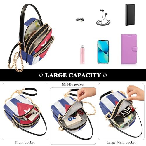 Image of Patriot Flag Cell Phone Purse Crossbody Handbag Durable Shoulder Bag Sturdy Travel Pouch