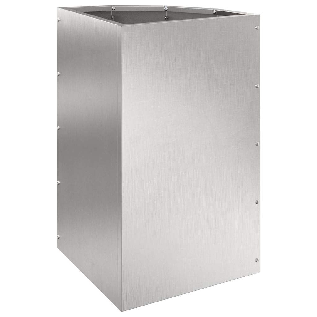 Eckgartenpflanzer Silber aus rostfreiem Edelstahl 30 x 30 x 50 cm Modernes Design Robust & Wetterfest für Terrasse Balkon platzsparende Gartendeko