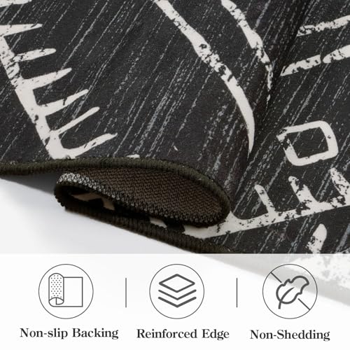 Tapete decorativo 5x7 Negro estilo Boho Geométrico miniatura 6
