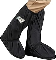 Vista 1 de HLKZONE Cubiertas impermeables para botas de lluvia, plegables, reutilizables, antideslizantes, con reflector, para mujeres y hombres