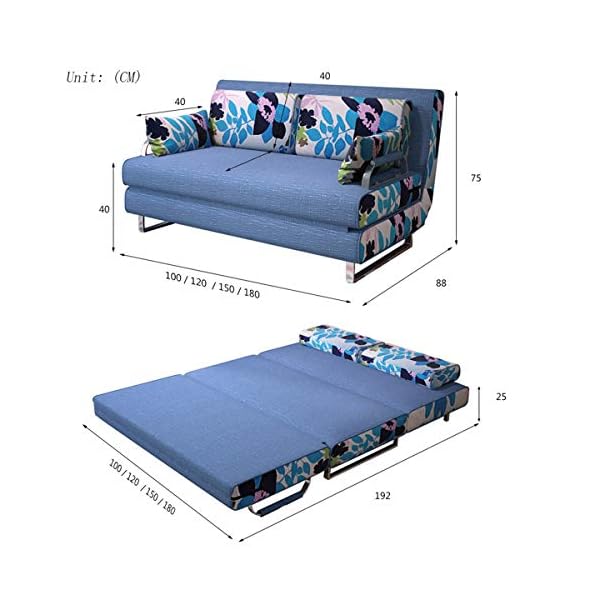 Simple Solid Wood Sofa Bed,Multifunctional Living Room Folding Double Sleeper Couch Sofa Convertible Bed,Breathable And Comfortable Fabric,Strong Load-Bearing,Washable - Image 4