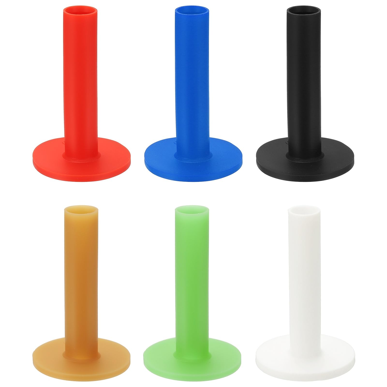 YELARXI Rubber Golf Practice Tee, Driving Tee 3.3 Inch & 6 Pack & Rubber & 6 Colors-Fitting for (Indoor/Outdoor/Golf Hitting Mats/Courses/Backyards/Lawns)