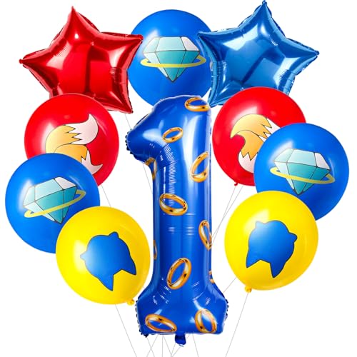 Image of number 40 inch blue and gold ring balloon set birthday number decoration aluminum film balloon suitable for boys and girls blue theme party cartoon party decoration supplies (1)