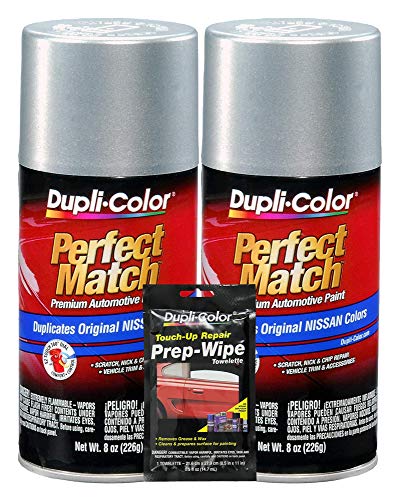 Dupli-Color Silver Mist (M) Exact-Match Automotive Paint - 8 oz, Bundles Prep Wipe (3 Items)