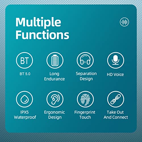 LB-8 BT5.0 Fones de ouvido com redução de ruído inteligente, controle de impressão digital, conexão