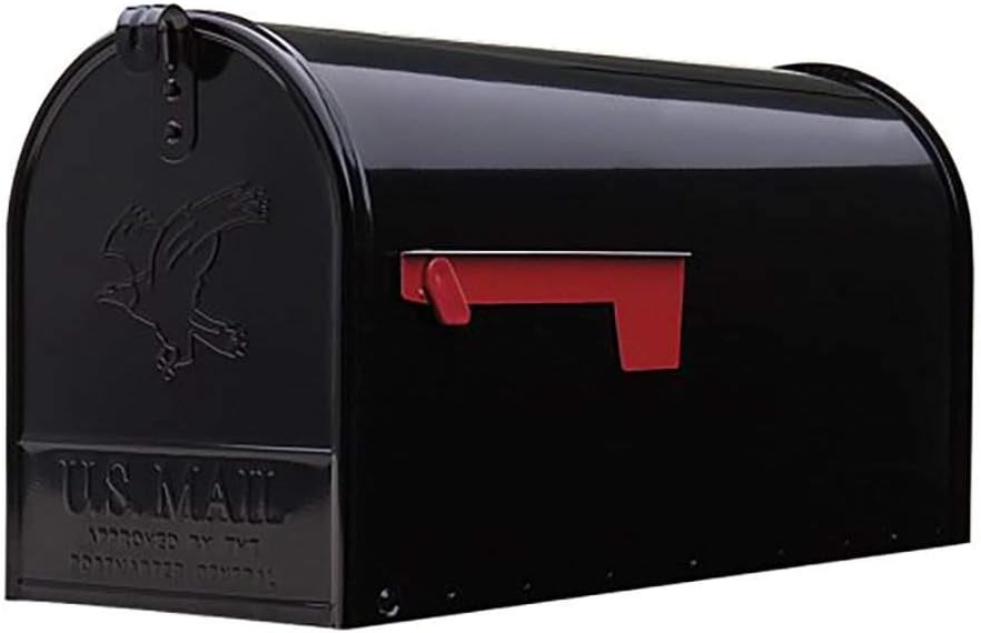 Architectural Mailboxes Elite Classic Galvanized Steel Post Mount Black Mailbox