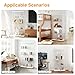 Zevemomo Tempered Glass Display Cabinet with Lights, 4-Tier Curio Cabinet with Glass Doors and Lock, Glass Display Case for Collectibles, for Living Room, Bedroom, Office, Double Door, White