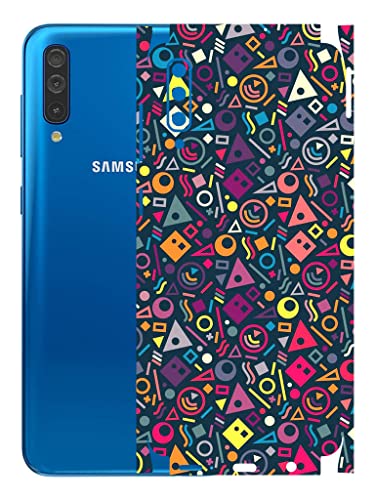 Image of AtOdds - Samsung Galaxy A50 Mobile Back Skin Rear Screen Guard Protector Film Wrap (Coverage - Back+Camera+Sides) (Shapes Graffiti)