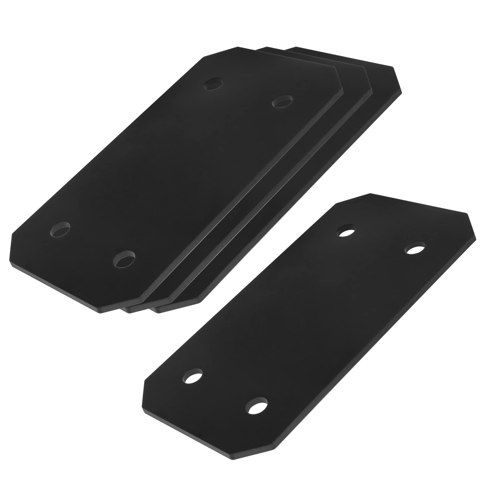 4 Pcs Flat Strong Strap Mending Plate Black 9¾" x 5" Straight Repair Tie Plates Mending Brace Heavy Duty for Furniture, Wood Timber Connectors Thickness 2.8mm Carbon Steel 12 Gauge
