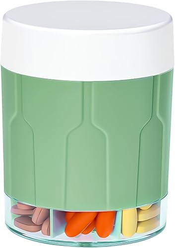 Organizador semanal de pastillas de viaje, organizador de suplementos diarios con 7 compartimentos grandes, pastillero fácil de usar, dispensador