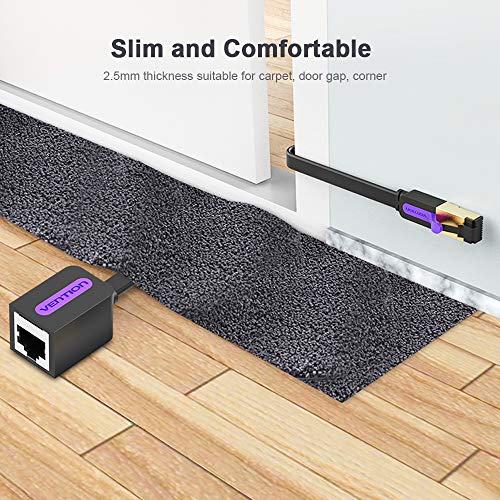 Andoer Cabo de extensão de rede VENTION CAT 7 Cabo de rede plana de 10 Gigabit de alta velocidade RJ