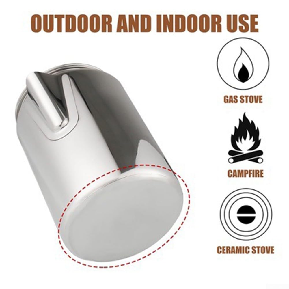 Caffè all'aperto Percolatore 9 tazze in acciaio inox piano cottura pentola per campeggio viaggi con manico ergonomico in legno