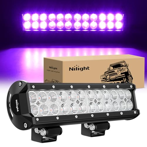 Image of Nilight LED Light Bar 12 Inch 72W Spot Flood Combo Purple Beam