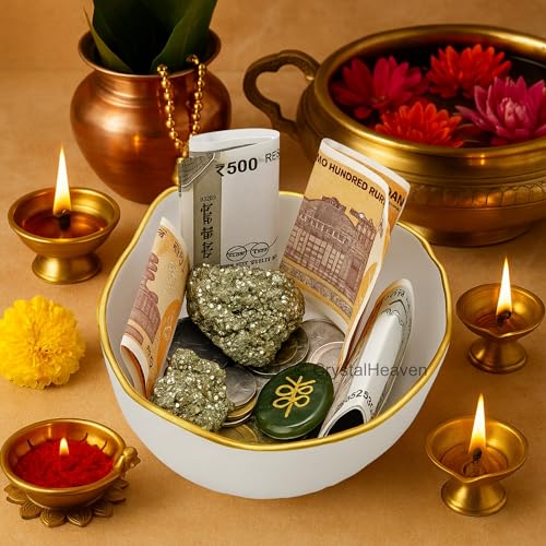 Image of Money Bowl - Selenite Money Magnet Bowls for Puja, Meditation