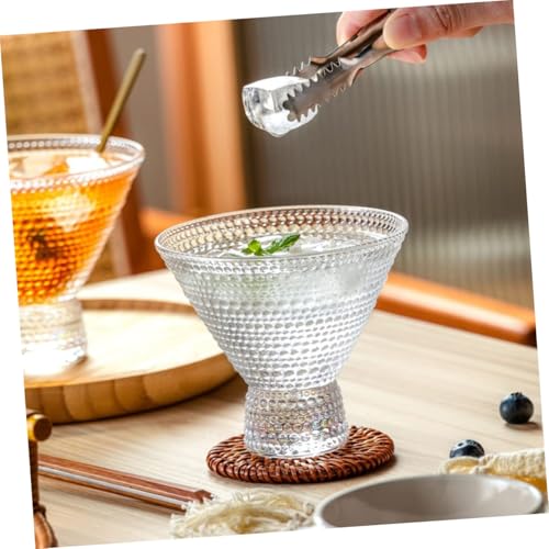 Copa de vino de vidrio martillado de 230ml transparente y multifuncional 5