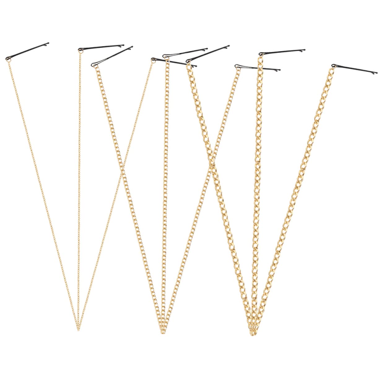 Housoutil Nupcial 36 Piezas Cadena Para El Cabello Con Clip De Una Palabra Pinzas De Cabello Trenzas Cadenas De Pelo Pinza Para El Cabello Oro Aluminio Navidad De Caballo Perder