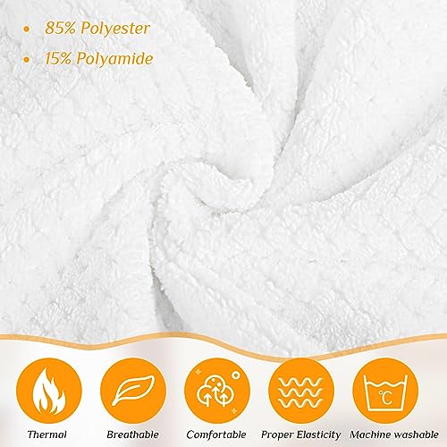 Tigeen 2 Pcs Towel Wrap for Women Lightweight Spa Robe with Adjustable Closure Elastic Top Soft Bathrobe Spa Wrap (XXL-4XL,White)3