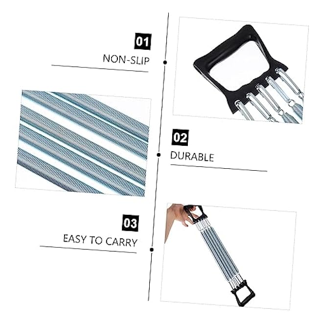 Kisangel 1pc Spring Chest Expander with 5 Springs Arm Muscle Strength Exercise Gym Stretch Rope Arm Trainer for Indoor Fitness Workout