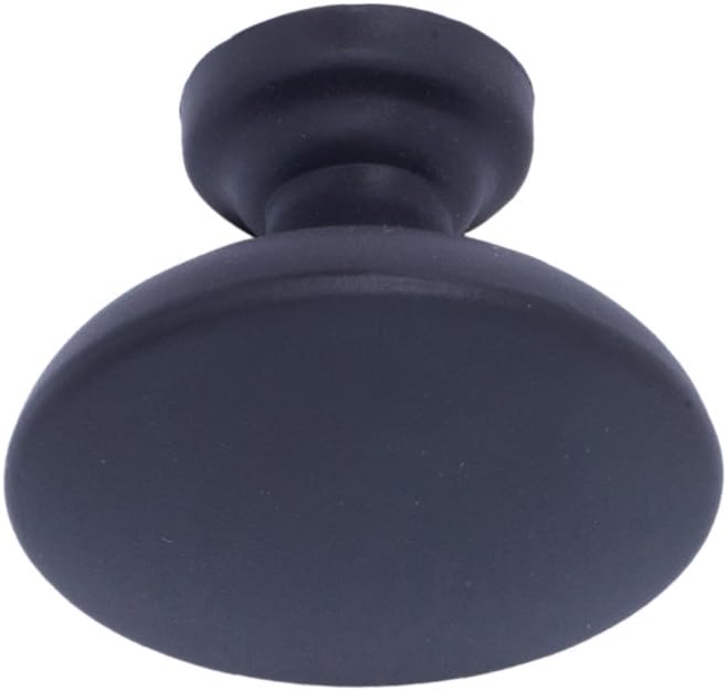 Amazon Basics Round Flat Cabinet Knob, 1.24-inch Diameter, Flat Black, 25-Pack
