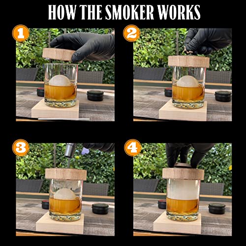 Reclaimed Whiskey Barrel Cocktail Smoker Kit With Torch - Made In Usa - Whiskey Smoker Infuser Kit - Drink Smoker For Whiskey - Gift For Father - Smoking Cocktail Kit - Bourbon Cocktail Smoker #TOP4